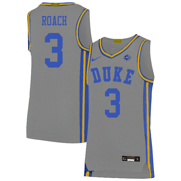 Men #3 Jeremy Roach Duke Blue Devils College Basketball Jerseys Sale-Gray